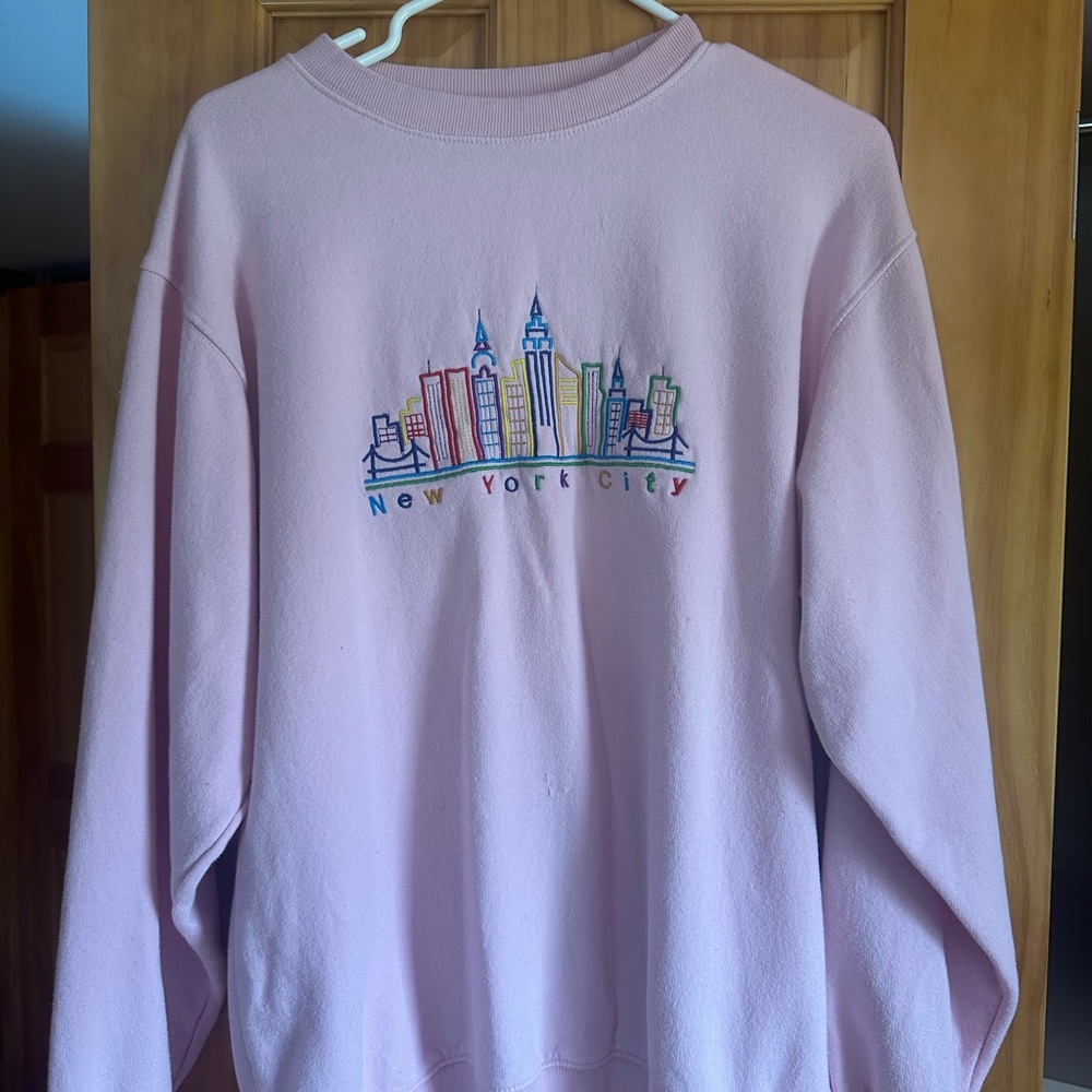 NY Collection Pink Skyline Sweater